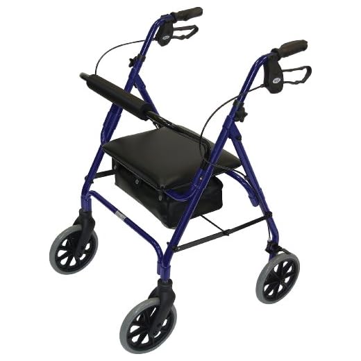 Patterson Medical - Andador con asiento (4 ruedas, frenos), color azul