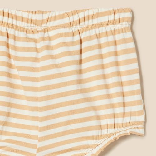 Amazon Essentials Baby Mädchen Shorts im Pumphosenstil aus Baumwolle, 3er-Pack, Blasser Pfirsich/Löwe und Pony/Streifen, 24 Monate