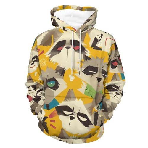 Sweatshirt pullover raccoon à manches longues pour homme et femme look urbain