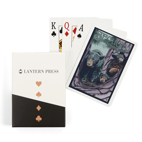Lantern Press Black Bears en Sequoia, Baraja Poker 52 Cartas