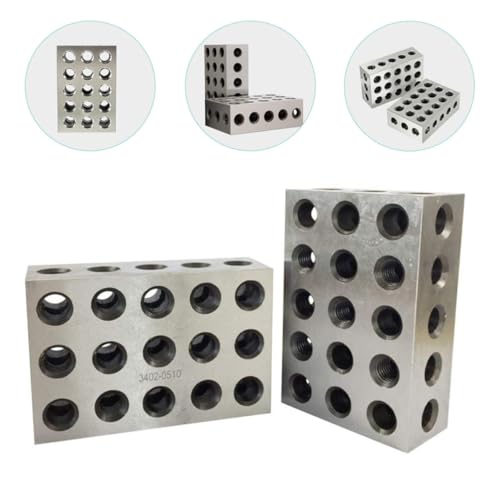 Bloques paralelos de acero para calibrar equipos y mecanizado Gadpiparty de 5 orificios 6