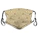 Produktbild Art Deco, Kegel, Fächer, Muster, schick, elegant, Vintage, 1920 'S, Beige, Gold, Girly Ski, Staub, Hut Hals Gamasche Kopfbedeckung