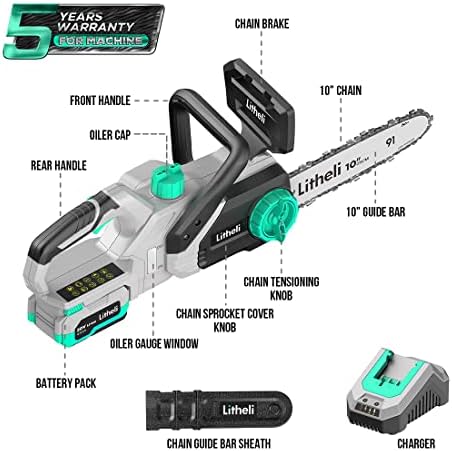 Litheli 20V Cordless Battery Chain saw 