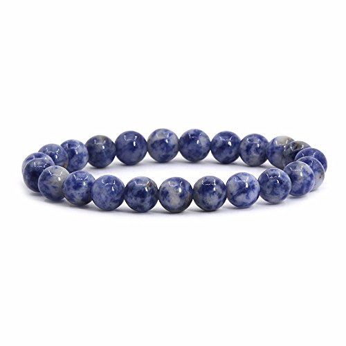 Image of Justinstones Gem Semi Precious Gemstone 8mm Round Beads Stretch Bracelet 7 Inch Unisex