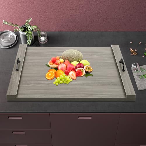 Cubierta para estufa Mahugde Noodle Board, tabla rectangular de madera y tablero de melamina 76.2x55.88 cm con mango miniatura 2