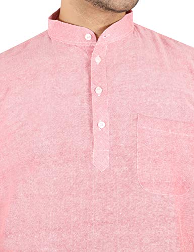 Image of LATEST CHIKAN Men's Cotton Regular Casual Strped Short Kurta Half Sleeves - (SK-LJ.DS.AS)