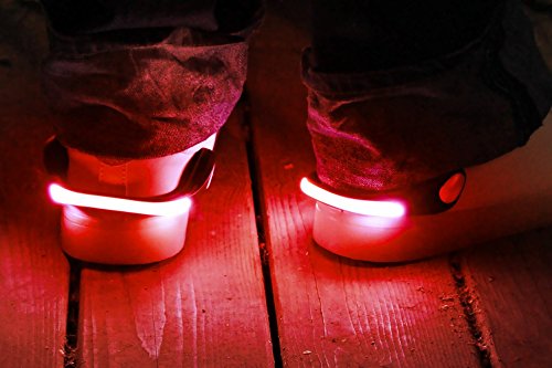 Ucult 2er Set LED-Schuhclips Outdoor Schuhlichter Schutzlicht (Rot)