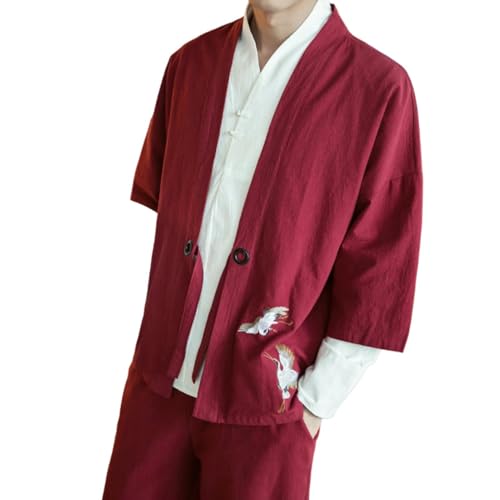 Costume bouddhiste style chinois homme en lin pour vos séances de méditation et de détente