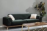 Ancho: 230 cm Casa Padrino sofá Art Deco de Lujo Verde/marrón/Oro 230 x 100 x A. 92 cm - Sofá de salón Noble con Cojines Decorativos - Muebles Art Deco de Lujo
