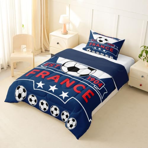 Image of Feelyou Football Soccer Comforter Set Twin Size Bedding Set