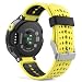 Produktbild MoKo Armband Kompatibel mit Garmin Forerunner 235/235 Lite/220/230/620/630/735XT, Silikon Ersatz Uhrenarmband Einstellbar Sportarmband Wechselarmband, Gelb/Schwarz