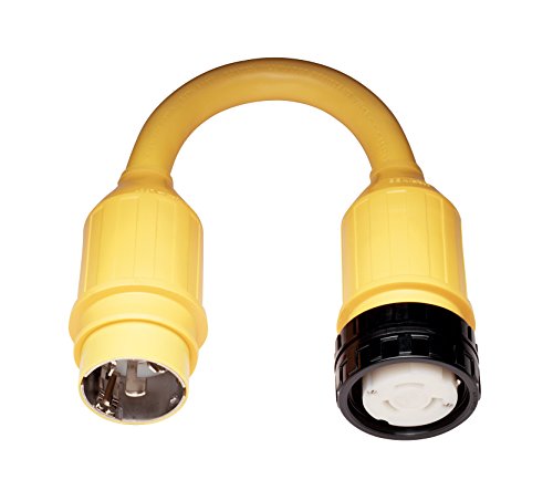 Marinco 123A Marine Electrical Shore Power Pigtail Adapter (50-Amp 125/250-Volt Locking Male to 50-Amp 125-Volt Locking Female with Sealing Collar System, Yellow) by Marinco - Used condition - US$87.71
