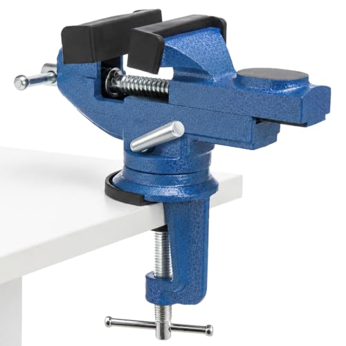 CROWNSHOP Bench Vice 70mm 360 Swivel Base Mini Workbench Clamp Cast Iron