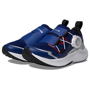 New Balance Kid’s DynaSoft Reveal V4 BOA Running Shoe, Inkwell/Team Red/Silver Metallic, 1.5 W Little Kid