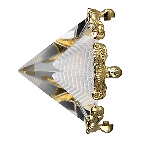 Ornamento de Pirâmide Esculpida Em Cristal BTSEURY Com Suporte de Ouro Requintado Pirâmide Prisma Or