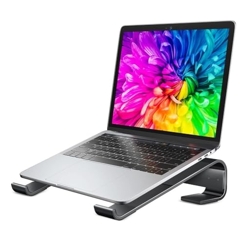Soporte ergonómico for portátil en aleación de aluminio con ventilación para escritorio