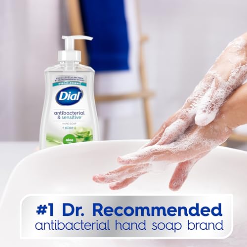 Image of Dial Antibacterial Defense Liquid Hand Soap + Aloe, Aloe Scent, 11 Fl Oz (Pack of 12), Dermatologist-Tested Hand Wash, Gentle Formula