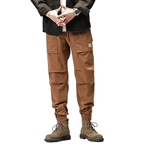 Mens Cargo Pants Relaxed Fit with Pockets Casual Boys Jogger Pants Trousers