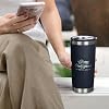 Christian Art Gifts Large Stainless Steel Scripture Tumbler Travel Mug for Men & Women: Strong & Courageous Inspirational Bible Verse, Double-wall Vacuum Insulated & Lid, Hot/Cold, Navy Blue, 18 oz. #4
