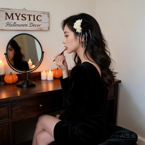 6 Inch Gothic Bone Hand Hair Pin Halloween Hair Clip for Party Cosplay，A - image 4