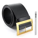 EBOOT Christmas Santa Belt Black Pirate Belt Men 3.2 '' Wide Mens Costume 7 Eyelets Gnome Belts for Adults with Punch Tool for Women Kids Santa Claus Cosplay Supplies, 59 Inches Long