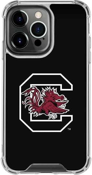 Skinit Clear Phone Case Compatible with iPhone 14 Pro - Officially Licensed University of South Carolina Gamecocks Logo Black Design