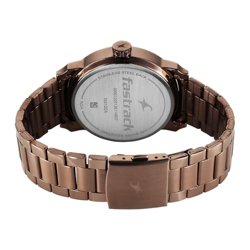 Image of Fastrack Pulse IV with Brown Dial Brown Stainless Steel Strap Watch for Men - 3341QM01