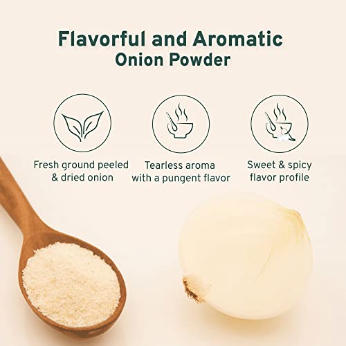 Spice Train, Onion Powder (397G/14 Oz) Gluten-Free, Lab Tested For Purity-100% Raw Onion Powder | Resealable Ziplock Pouch, Perfect For Cooking, Seasonings #TOP2