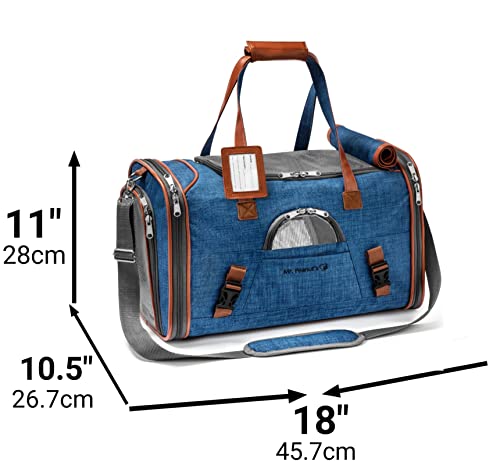 Mr. Peanut's Airline Approved Soft Sided Pet Carrier, Low Profile Gold Series Tote, Premium Brand Self Locking Zippers, Under Seat Compatibility, Plush Faux Fleece Bedding With A Sturdy Plywood Base #TOP6