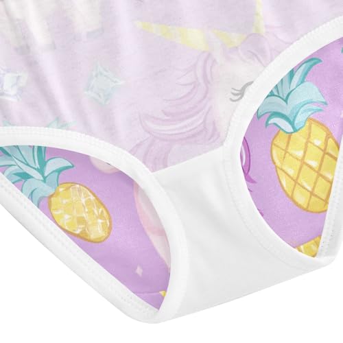 Wusikd Cute Unicorns Girls' Underwear Cotton Pineapples Diamonds Girls Briefs Soft Toddler Underwear 2T 5