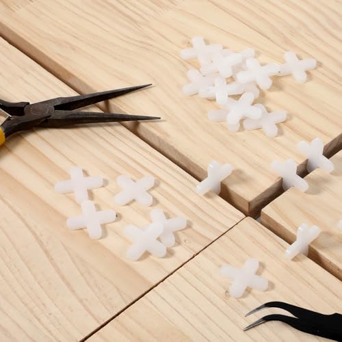 Image of 1 /4 Inch Tile Spacers, 500 Pcs Cross Tile Leveling Clips Floor Wall Plastic Tiles Shim for Various Types of Ceramic Tiles Installation Leveling