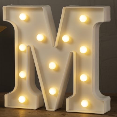 LED Marquee Letters Lights - HXWEIYE 26 Letters Warm White