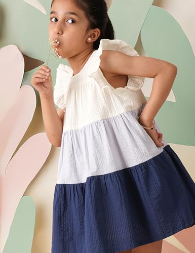 Image of Amazon Brand - Symbol Kids Knee Length Tiered A-Line Dress
