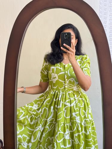Image of NEW4U Women Printed Rayon Anarkali Kurta for Girls Regular Wear Long Kurti Gown