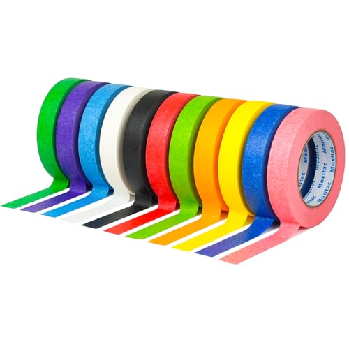 Image of Colored Masking Tape -Vibrant Rainbow Color Teacher Craft Tape, Painter's Tape, Great for Art, Lab,DIY Projects, Labeling & Classroom Decorations (11, Multi-Color, 0.94 Inch x 60yds)
