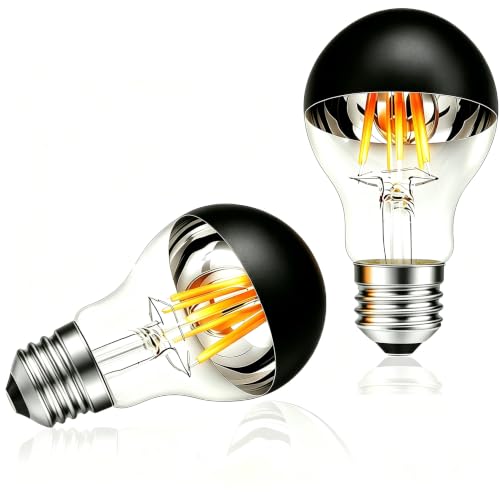 Image of Vanpus LED Decorative Bulb - Flicker-Free, 2700K Warm White Light, E27 Base, CRI > 90, Black Semi-Electroplated Top Bulb, Dimmable (High Quality, 2-Pack)