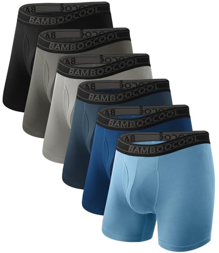 Image of BAMBOO COOL Breathable Men's Underwear Modern Multipack Comfortsoft Moisture-Wicking Boxer Briefs 6 Pack