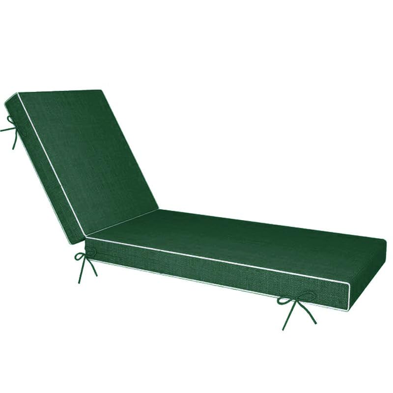 Pack 2 Cojines para Tumbonas Plegables Colchonetas para Tumbonas de Jardín Exterior 183x53x8cm con Correas de Sujeción Protección UV Resistente a Salpicaduras(Dark Green,183x54x8cm(2pc))