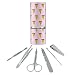 Pretty Pizza Eyelashes Pattern Stainless Steel Manicure Pedicure Grooming Beauty Care Travel Kit
