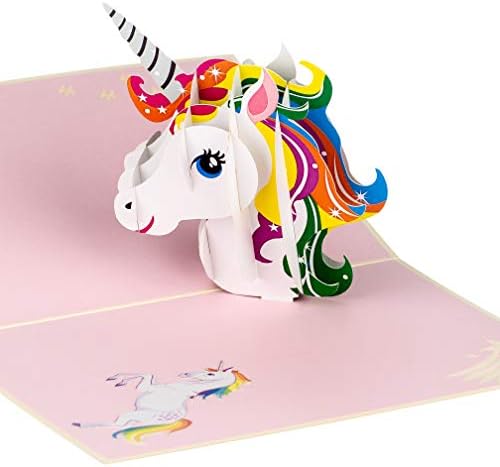 Unicorn Pop Up Birthday Card by DEVINE Popup Cards | 3D Birthday Card for Kids Mum Daughter Sister |Pop Up Birthday Cards for Women |3D Cards Thank You Happy Birthday Love Pop Up Cards Gifts for Girls