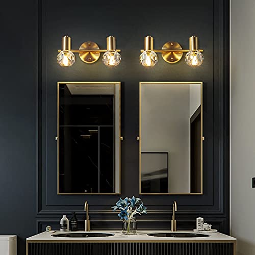 Apliques de pared modernos de lujo con acabado en latón y cristal 4