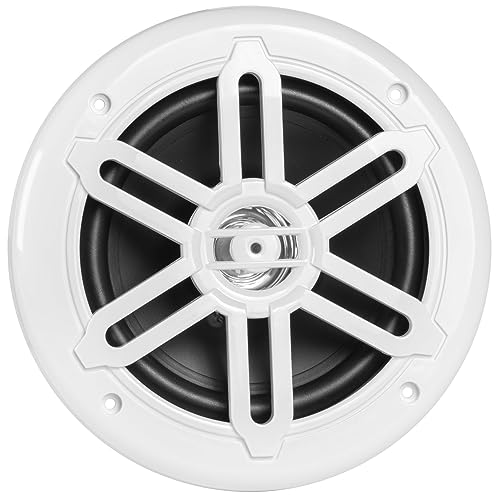 Image of BELVA BMS65WH 500W Peak (250W RMS) 6.5 inch 2-Way White Coaxial Marine Speakers for Boats /ATV /UTV /SxS /Powersport