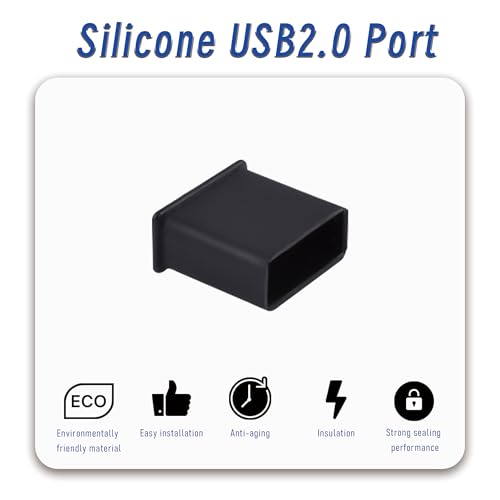 Image of 5 PCS USB2.0 Port Anti-dust Plugs, PE Covers Caps Stoppers, Port Protector for PC Computer Laptop Router Network Hub or Other Standard USB 2.0, 0.51 x 0.2 (LxW)