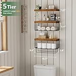 Bathroom Floating Shelves Over Toilet - Shelf Above Toilet Storage Small Farmhouse Decor Shelves (15.7 inch, Set of 3, Rustic Brown) - Image 3