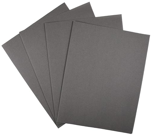 Image of KCS 4 /6 pc of 12 inch x 18 inch 30cmx45cm 16CT Counted Cotton Aida Cloth Cross Stitch Fabric (Dark Grey, 4 pc)