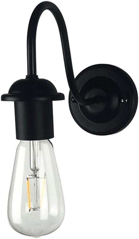 Applique murale en fer forgé Wmdtr rétro noire avec douille E26 orientable style Edison