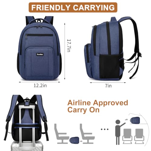 Image of Backpack for Men, School Backpacks for Teen Boys, Large Bookbag | Water Resistant College Laptop Backpack Fit 15.6 Inch Laptop, Blue