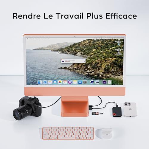 HUB USB C pour iMac 24" booste votre bureau avec lecteur SD et extension SSD M.2