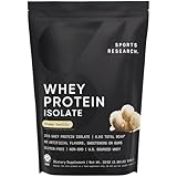 Sports Research Whey Protein Isolate - Sports Nutrition Protein Powder 25g per Serving - 2.1lb Bag Whey Protein - Creamy Vanilla Flavor - Bulk Protein Powder, 26 Servings