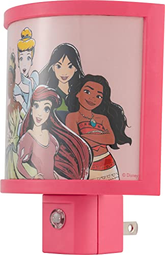 Image of Disney Princess Wrap Shade LED Night Light, Plug-in, Dusk to Dawn, Girls Bedroom Decor, Ambient Lighting, Sleep Light, Ideal for Nursery, Bathroom, 60734